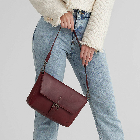 Женская сумка Dr. Koffer из натуральной кожи бордовая