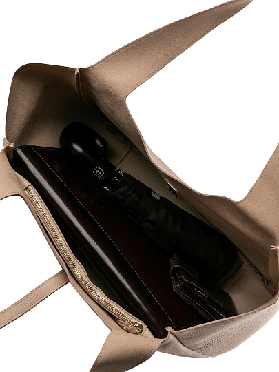 Женская сумка Dr.Koffer из натуральной кожи бежевая