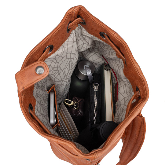 Рюкзак Dr.Koffer из натуральной кожи светло-коричневый