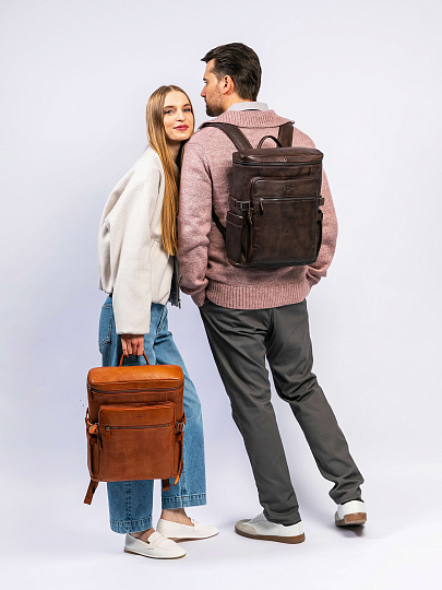 Рюкзак Dr. Koffer из натуральной кожи коричневый