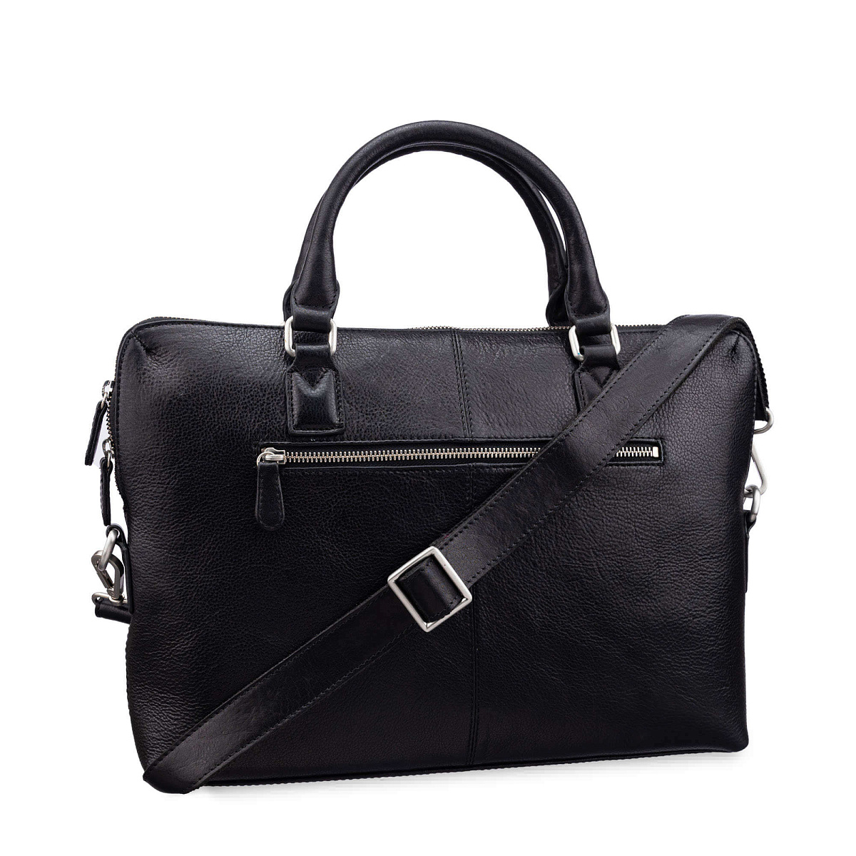 Деловая сумка Dr.Koffer из натуральной кожи черная