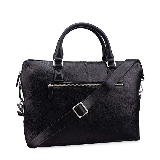 Деловая сумка Dr.Koffer из натуральной кожи черная