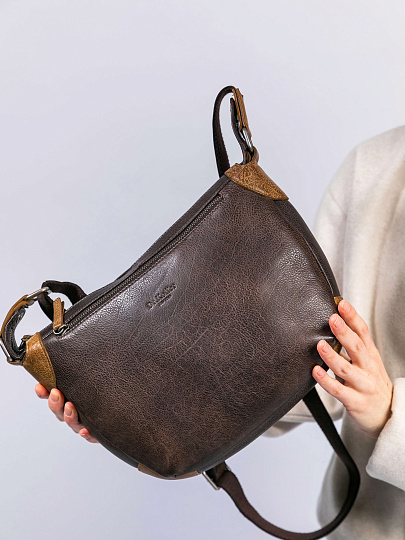 Сумка через плечо Dr. Koffer из натуральной кожи коричневая