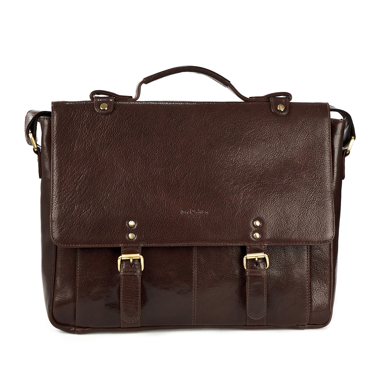 Портфель Dr.Koffer из натуральной кожи темно-коричневый