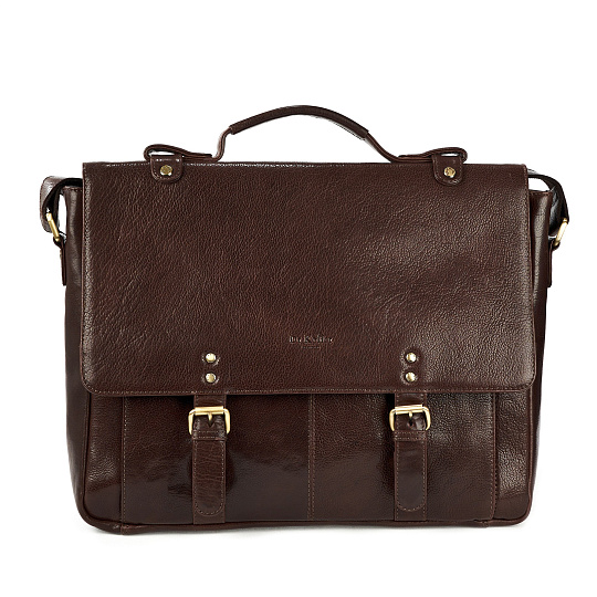 Портфель Dr.Koffer из натуральной кожи темно-коричневый