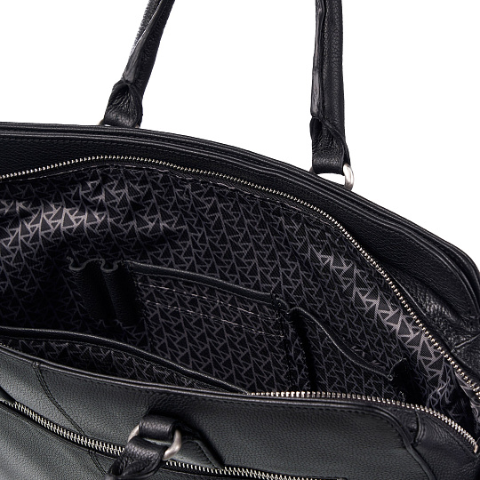 Деловая сумка Dr.Koffer из натуральной кожи черная