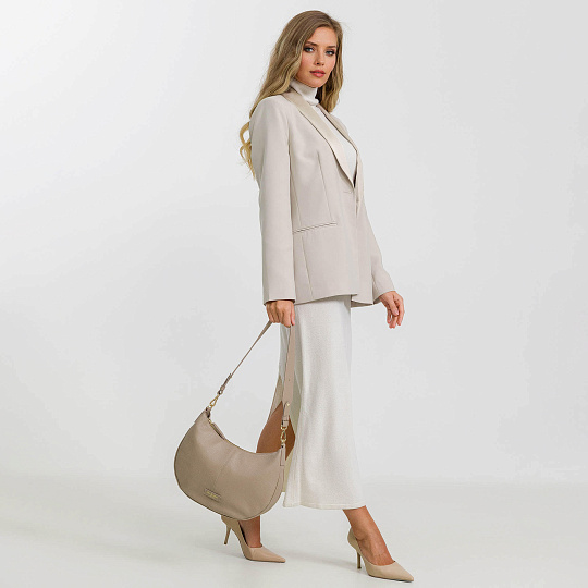 Женская сумка  Dr. Koffer из натуральной кожи бежевая