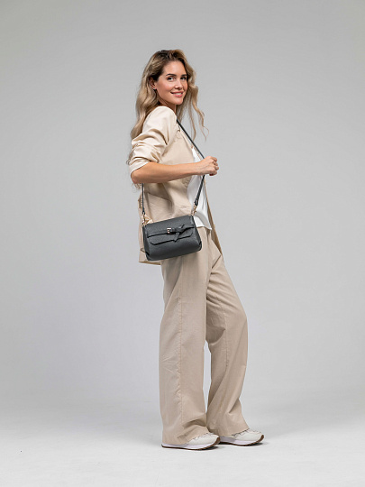 Женская сумка Dr.Koffer из натуральной кожи темно-серая