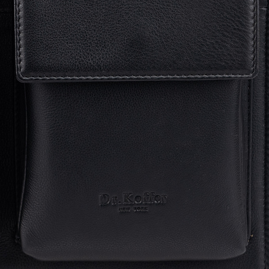 Сумка через плечо Dr.Koffer из натуральной кожи черная