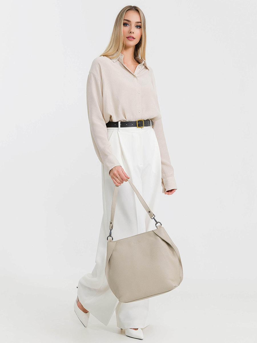 Женская сумка Dr.Koffer из натуральной кожи бежевая