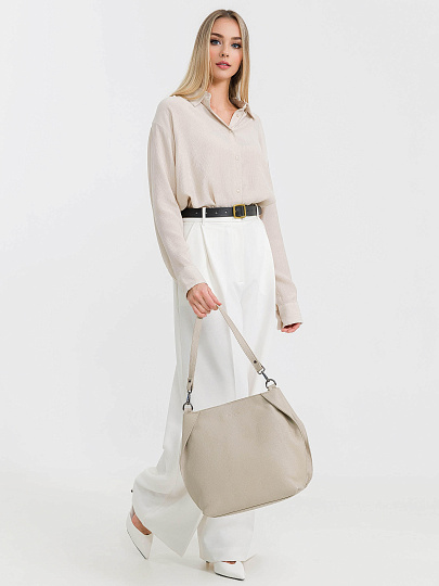 Женская сумка Dr.Koffer из натуральной кожи бежевая