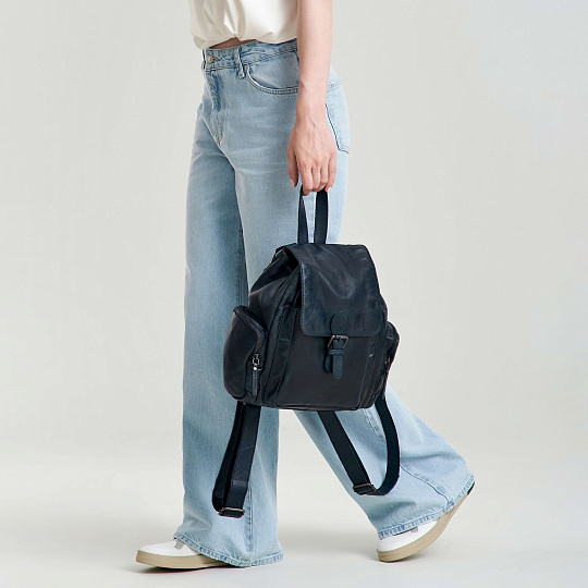 Рюкзак Dr.Koffer из натуральной кожи синий