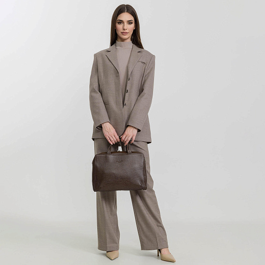 Женская сумка Dr.Koffer из натуральной кожи коричневая