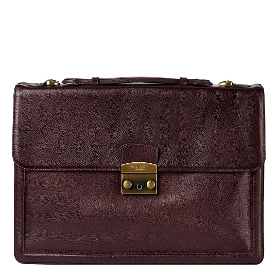 Портфель Dr.Koffer из натуральной кожи темно-коричневый