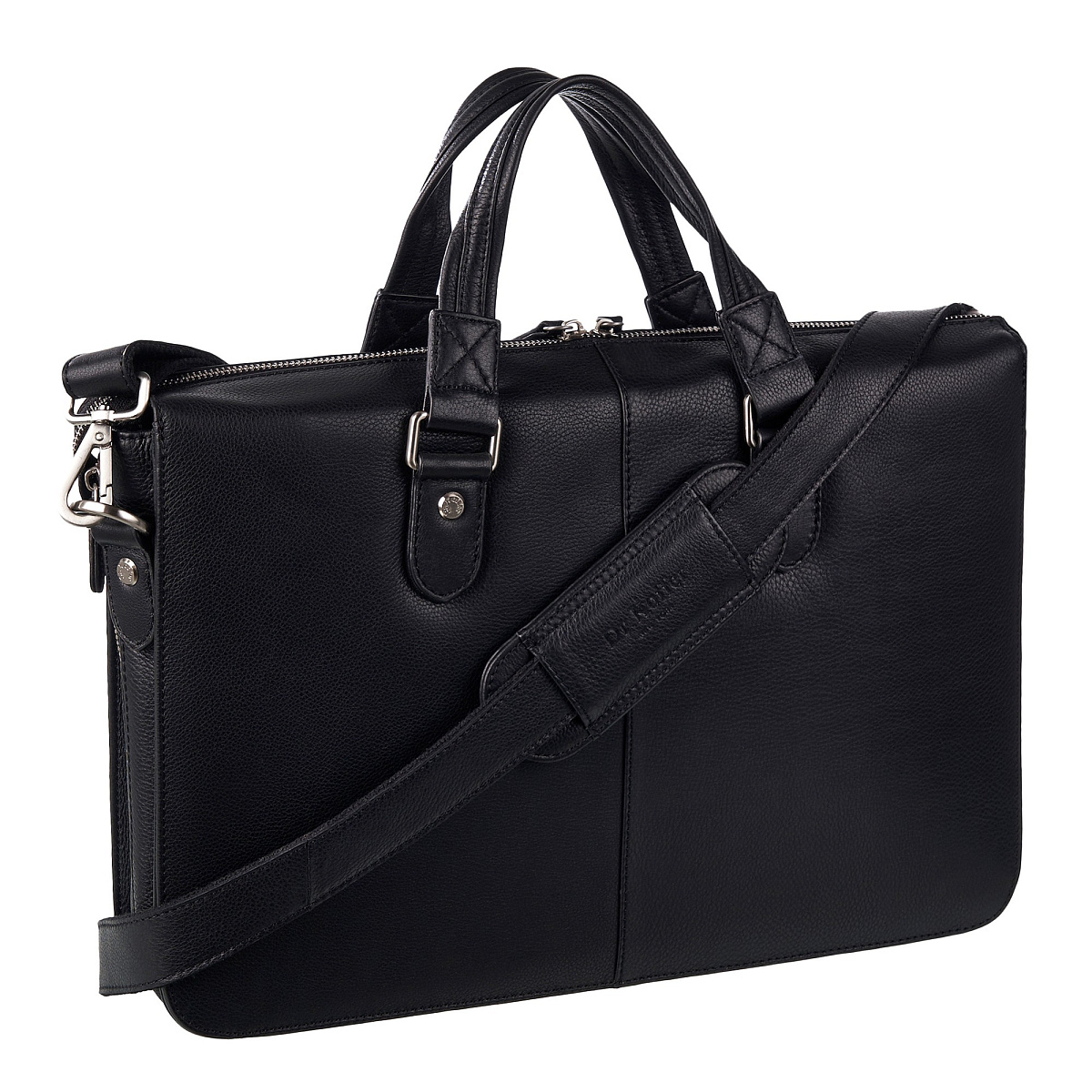 Деловая сумка Dr.Koffer из натуральной кожи черная