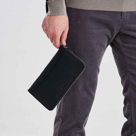 Портмоне Dr.Koffer из натуральной кожи черное