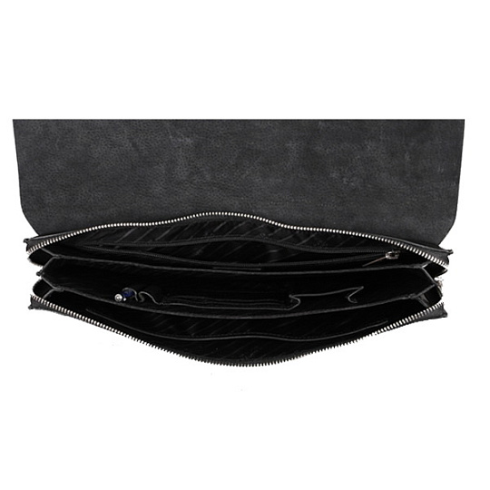 Папка для бумаг из черной кожи с обрезным краем на магнитах Dr.Koffer B402435-41-04