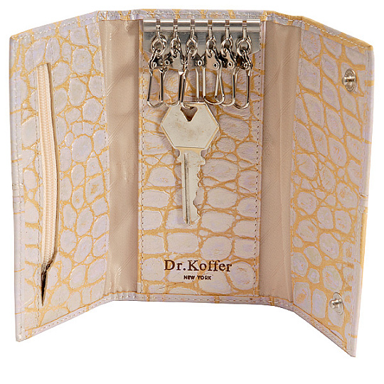 Ключница Dr.Koffer из натуральной кожи белая