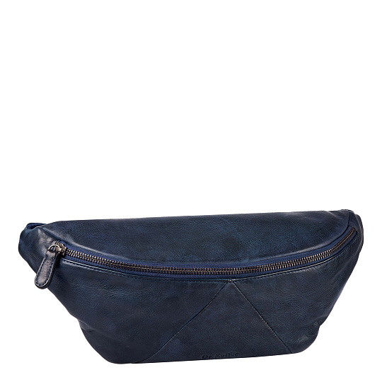 Сумка на пояс Dr. Koffer из натуральной кожи синяя