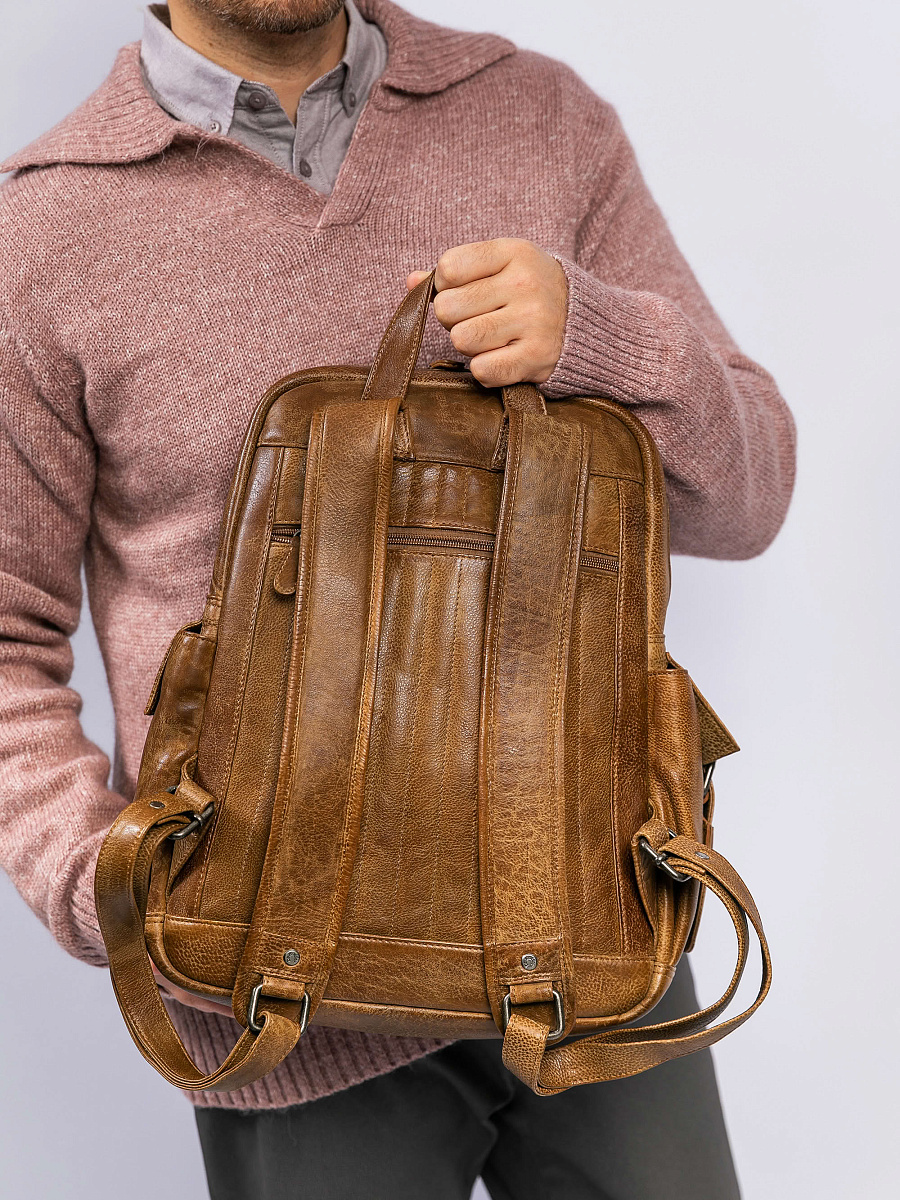 Рюкзак Dr. Koffer из натуральной кожи коричневый