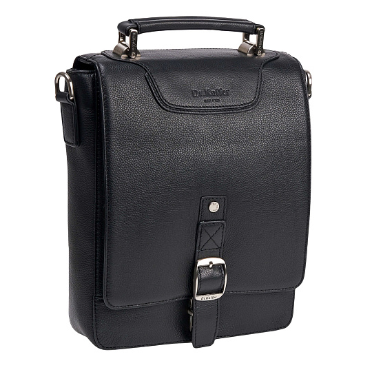 Сумка через плечо Dr.Koffer из натуральной кожи черная