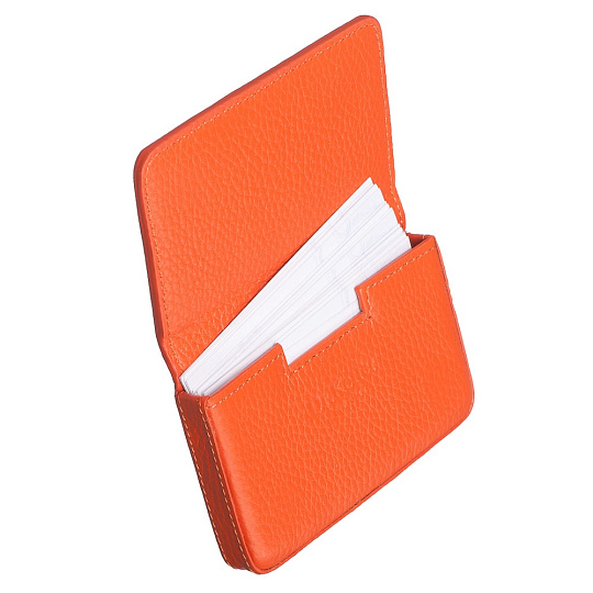 Визитница Dr.Koffer из натуральной кожи оранжевая