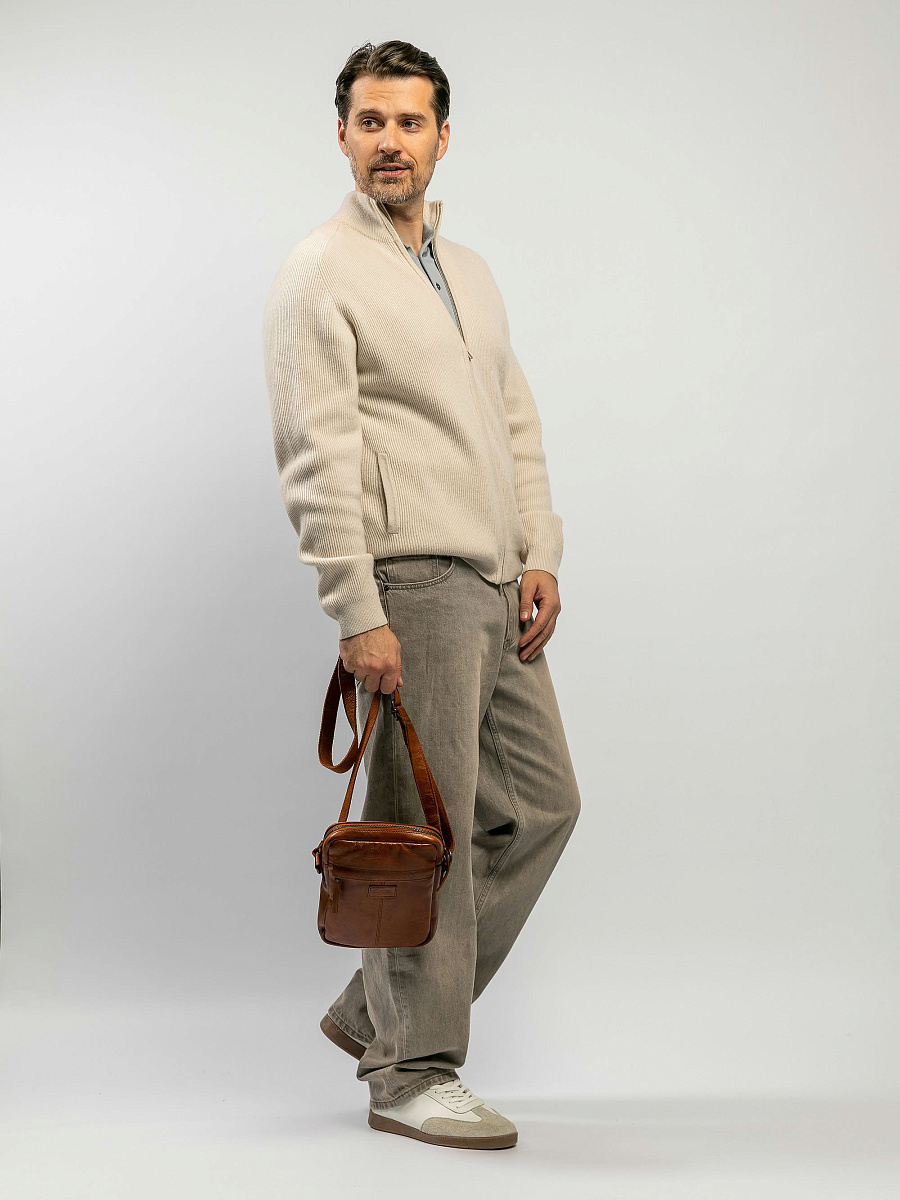 Сумка через плечо Dr.Koffer из натуральной кожи коричневая