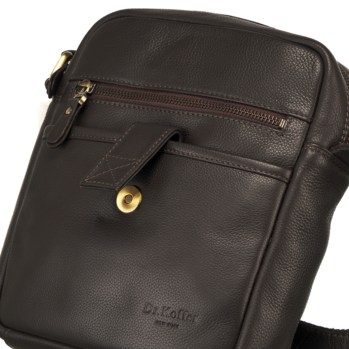 Сумка через плечо Dr.Koffer из натуральной кожи коричневая