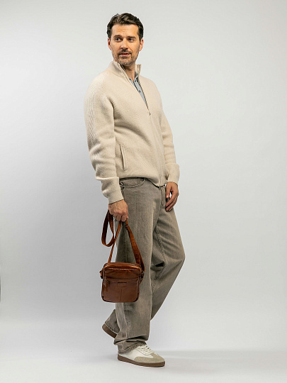 Сумка через плечо Dr.Koffer из натуральной кожи коричневая