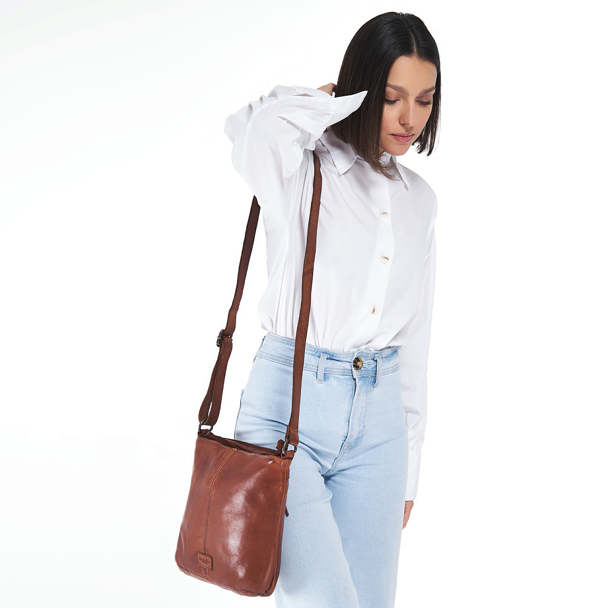 Сумка через плечо Dr.Koffer из натуральной кожи коричневая