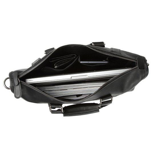 Деловая сумка Dr.Koffer из натуральной кожи черная