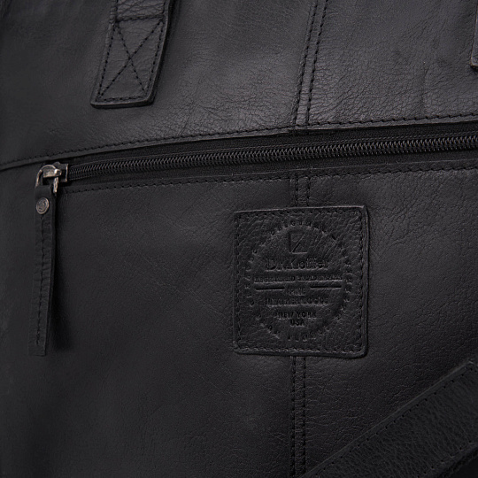 Деловая сумка Dr.Koffer из натуральной кожи черная