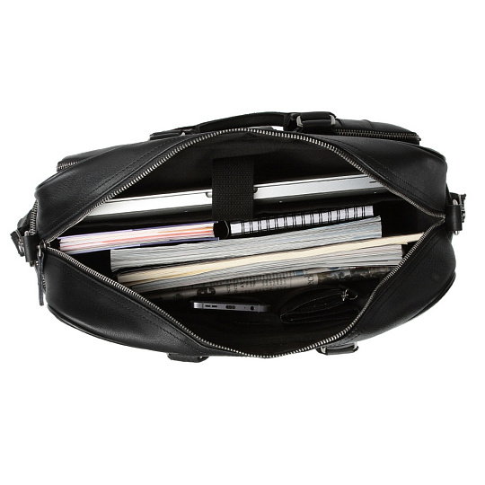 Деловая сумка Dr.Koffer из натуральной кожи черная