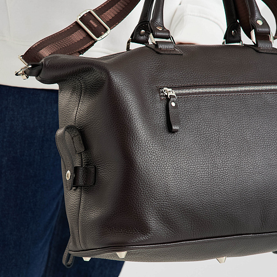 Сумка дорожная Dr.Koffer из натуральной кожи коричневая