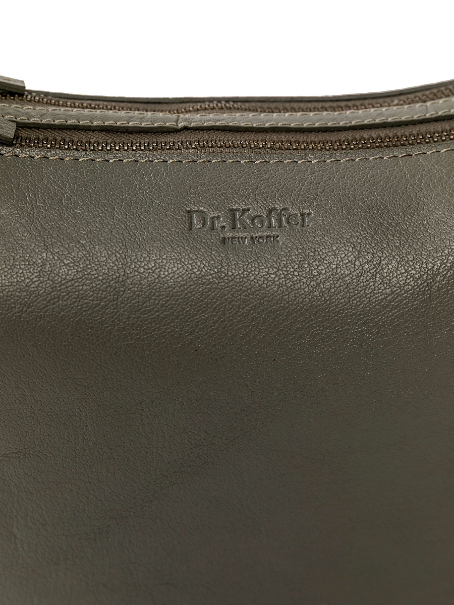 Сумка через плечо Dr.Koffer из натуральной кожи серая
