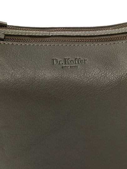 Сумка через плечо Dr.Koffer из натуральной кожи серая