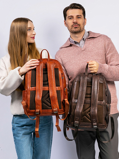 Рюкзак Dr. Koffer из натуральной кожи коричневый