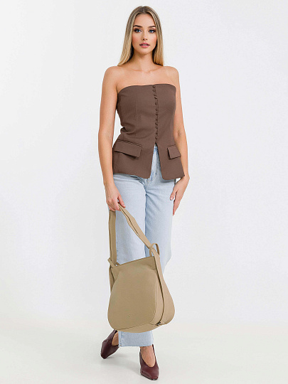 Женская сумка Dr.Koffer из натуральной кожи бежевая