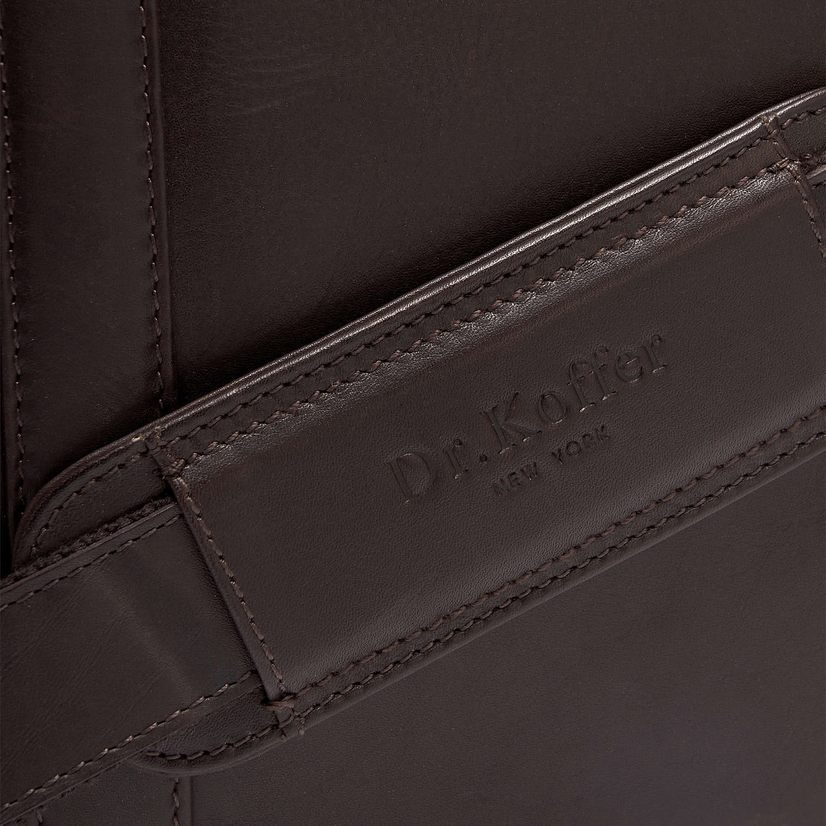 Деловая сумка Dr.Koffer из натуральной кожи темно-коричневая