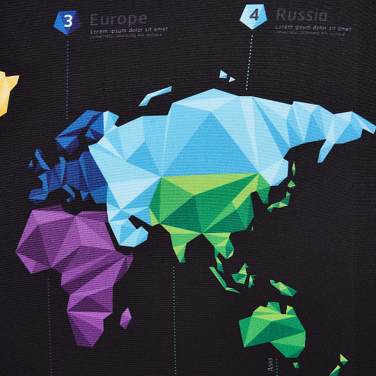 Чехол для чемодана M Dr.Koffer черный с рисунком"TRAVEL"