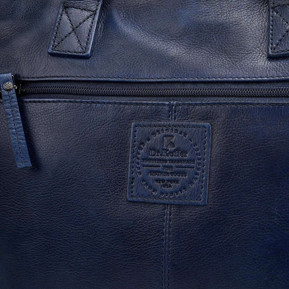 Деловая сумка Dr.Koffer из натуральной кожи синяя