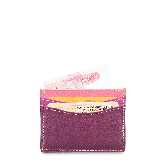 Кредитница Dr.Koffer из натуральной кожи фиолетовая