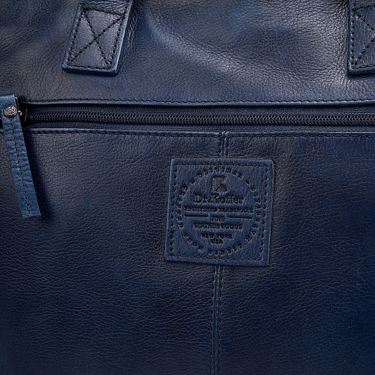 Деловая сумка Dr.Koffer из натуральной кожи синяя