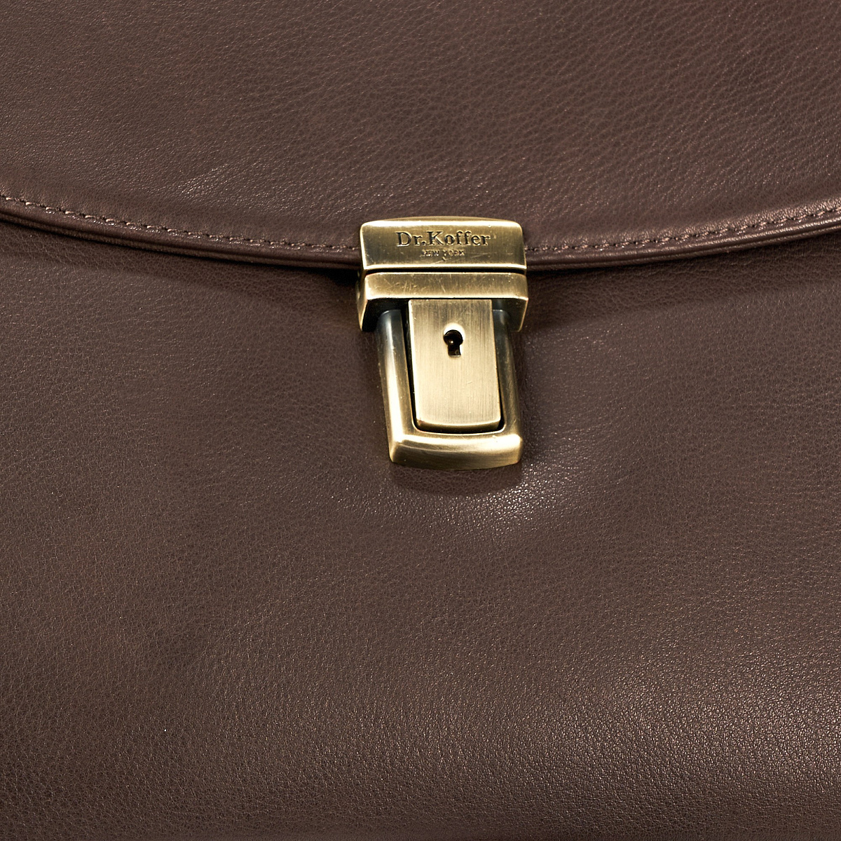 Портфель Dr.Koffer из натуральной кожи темно-коричневый
