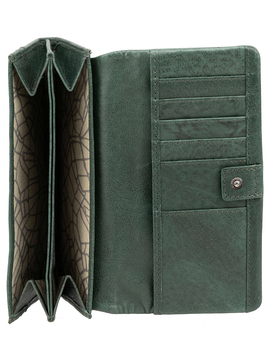 Кошелек Dr.Koffer из натуральной кожи зелёный