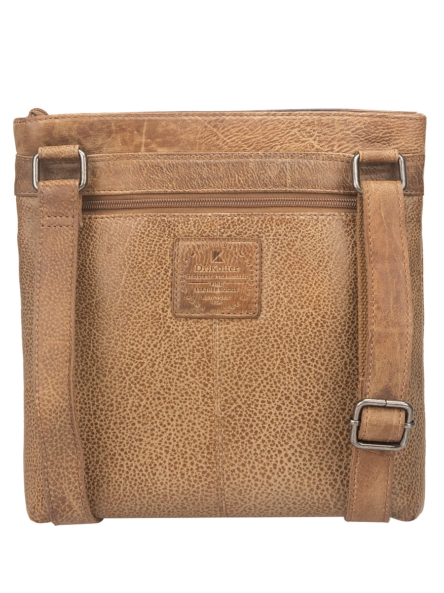 Сумка через плечо Dr. Koffer из натуральной кожи коричневая