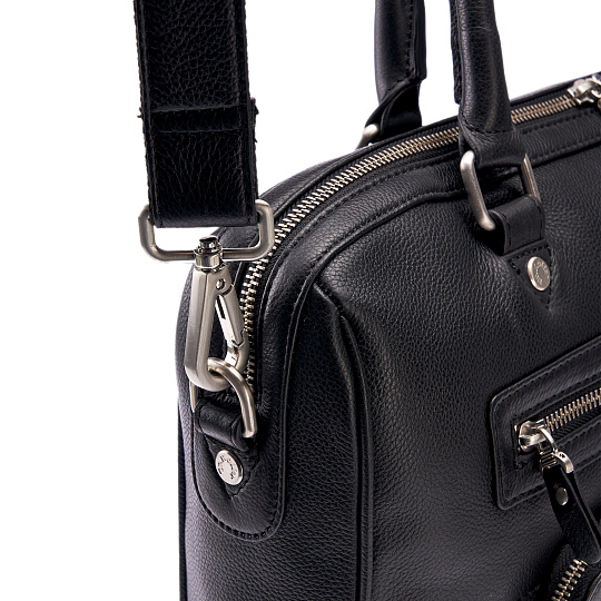 Деловая сумка Dr.Koffer из натуральной кожи черная