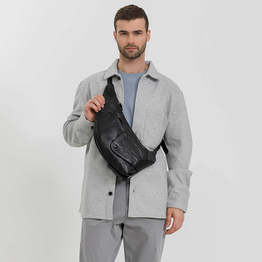 Рюкзак Dr.Koffer из натуральной кожи черный