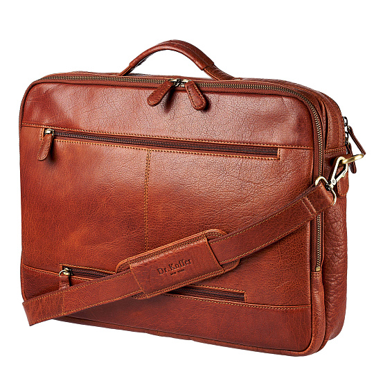 Деловая сумка Dr.Koffer из натуральной кожи коричневая