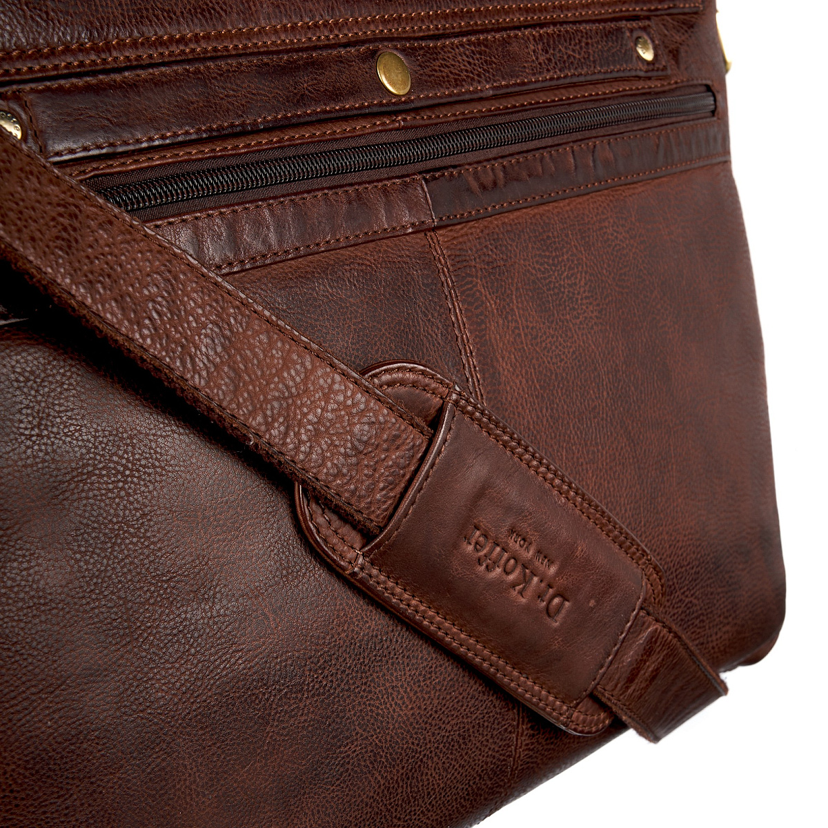 Портфель Dr.Koffer из натуральной кожи темно-коричневый